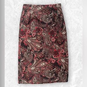 64. Covington Paisley Print Skirt - Red and Black Sz 14P